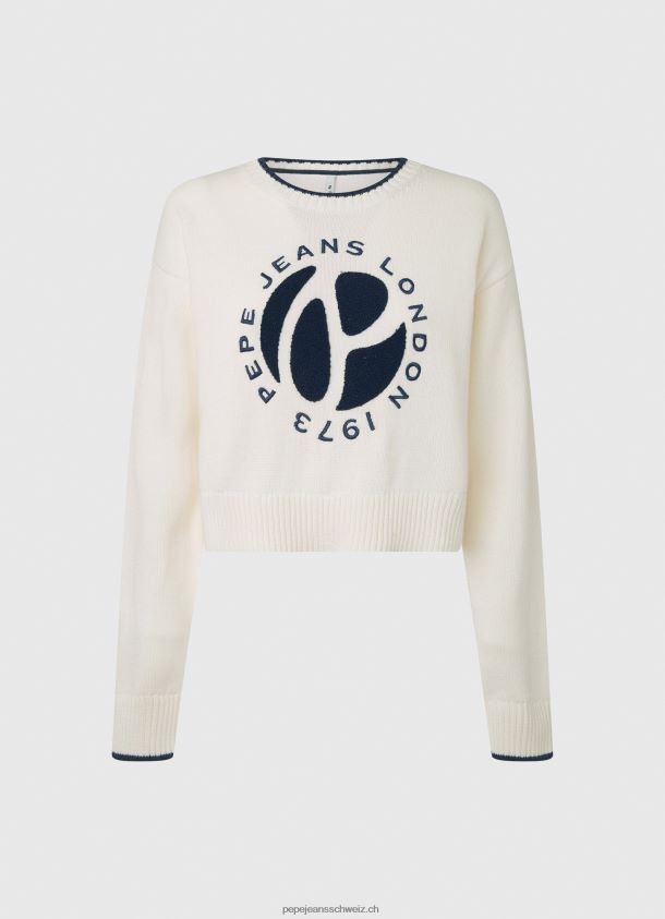 Baumwolljersey mit Logo-Print Frauen Pepe Jeans Weiss 84XH6T253