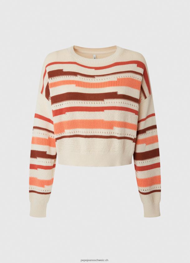 Baumwollpullover mit gestreiftem Print Frauen Pepe Jeans multi 84XH6T236