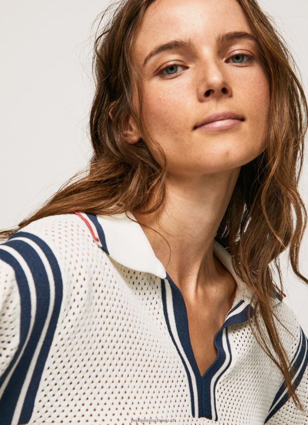 Crêpe-Jersey im Polo-Stil Frauen Pepe Jeans Weiss 84XH6T250