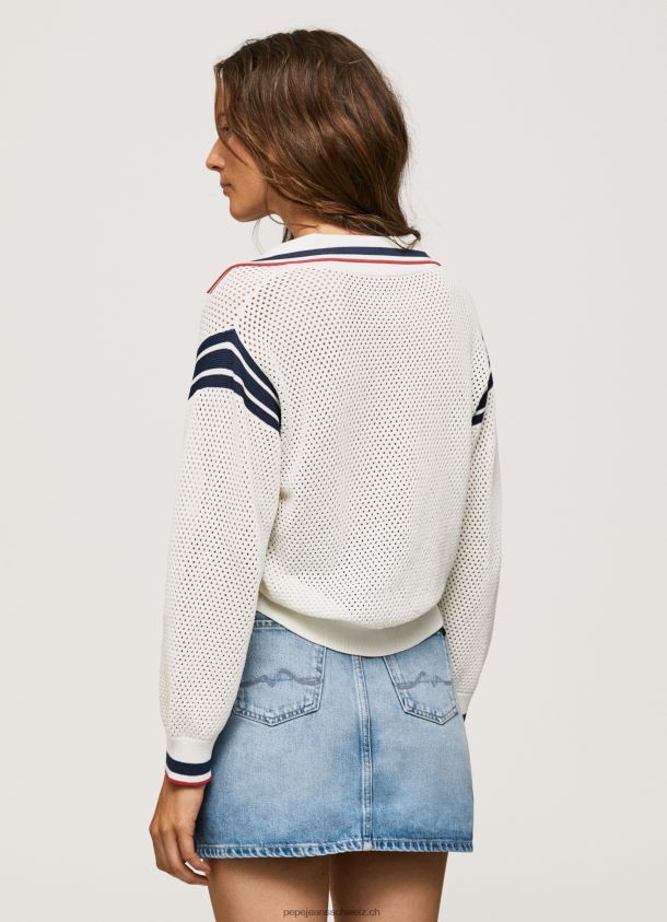 Crêpe-Jersey im Polo-Stil Frauen Pepe Jeans Weiss 84XH6T250