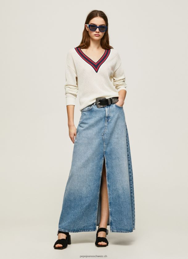 Crêpe-Jersey mit V-Ausschnitt Frauen Pepe Jeans Weiss 84XH6T228