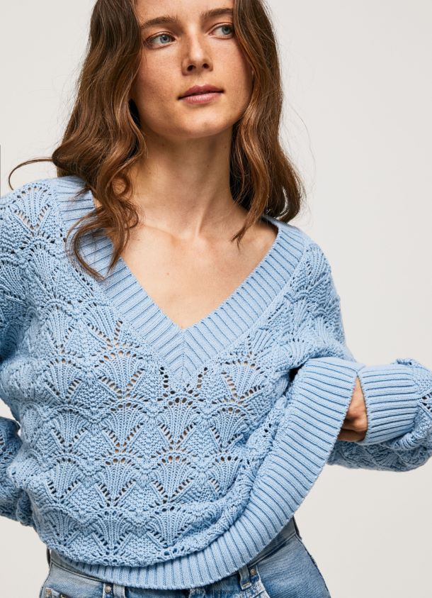 Durchbrochener Jersey mit entspannter Passform Frauen Pepe Jeans Bucht 84XH6T229