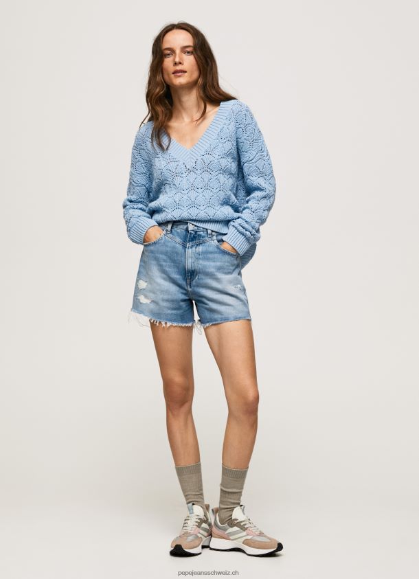 Durchbrochener Jersey mit entspannter Passform Frauen Pepe Jeans Bucht 84XH6T229