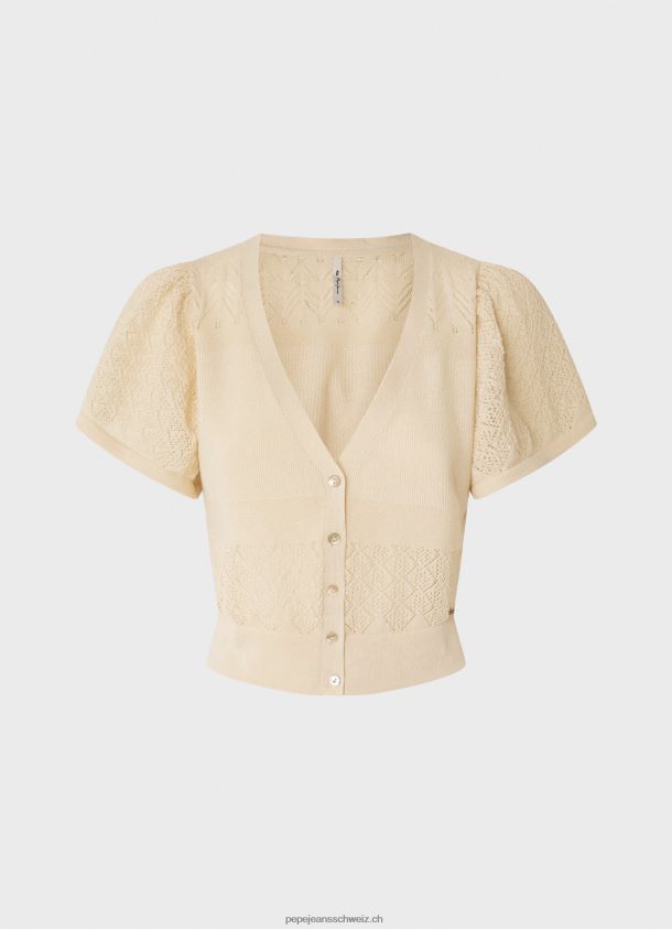 Feinstrick-Cardigan mit Lochmuster Frauen Pepe Jeans Buttermilch 84XH6T265