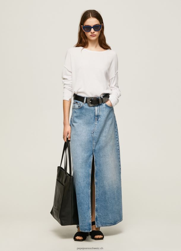 Jersey mit lockerer Passform und U-Boot-Ausschnitt Frauen Pepe Jeans Weiss 84XH6T256