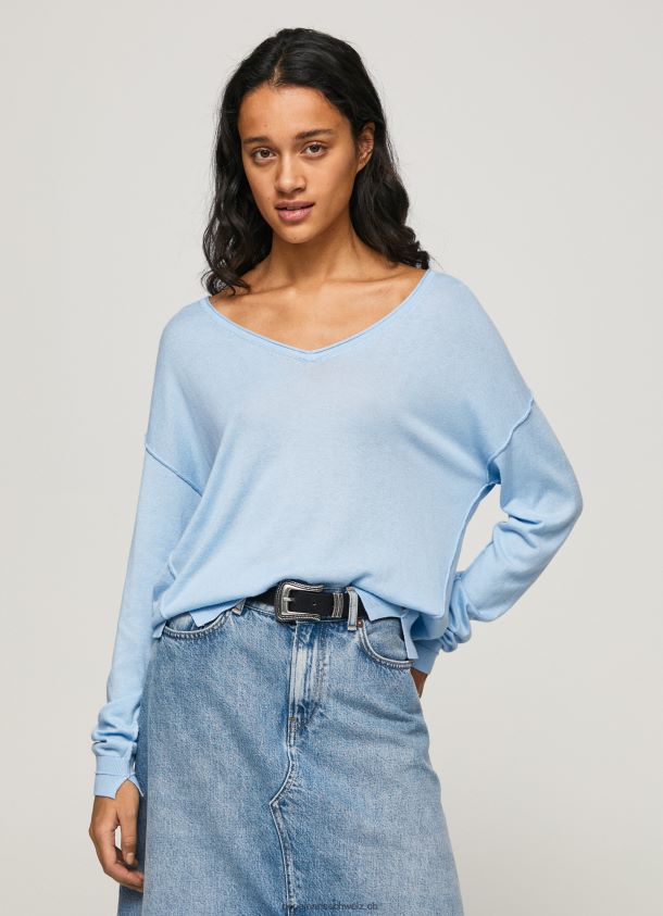 Jersey mit lockerer Passform und V-Ausschnitt Frauen Pepe Jeans Bucht 84XH6T249