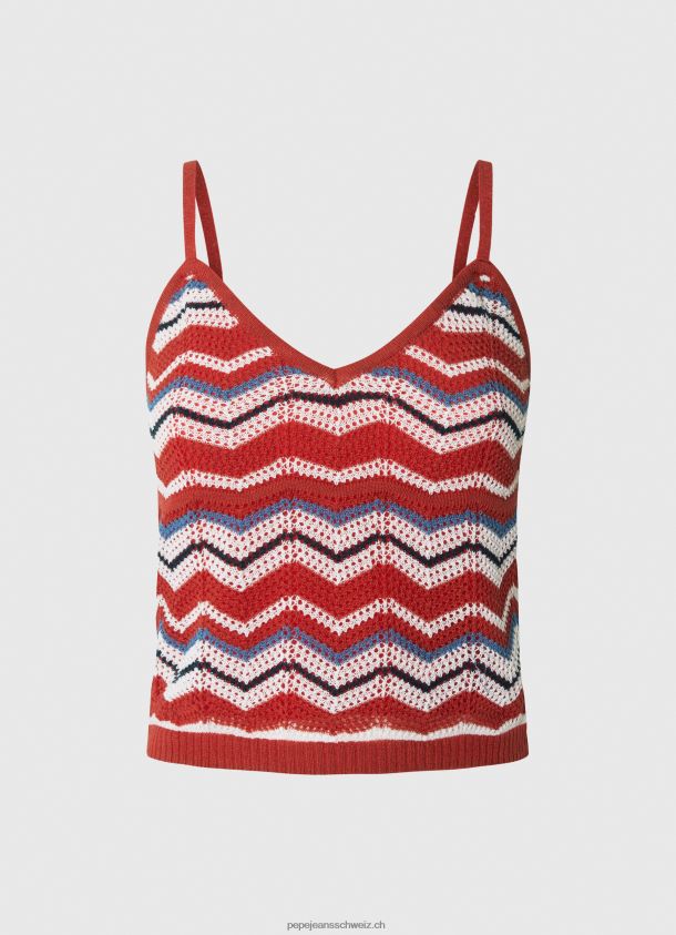 Oberteil mit Zickzack-Print Frauen Pepe Jeans studiorot 84XH6T226