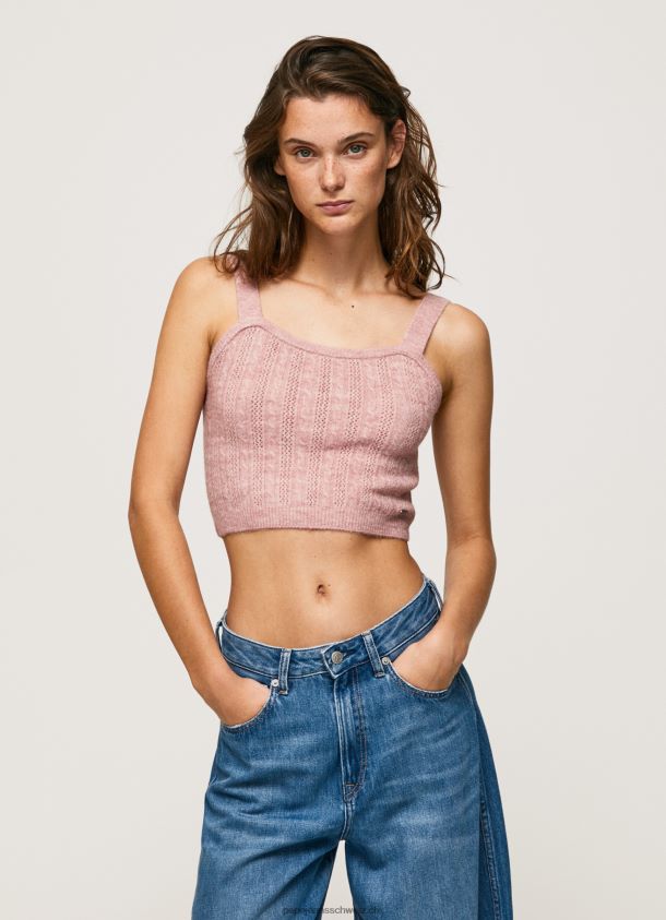 Oberteil mit gestrickten Trägern Frauen Pepe Jeans wolkig rosa 84XH6T247