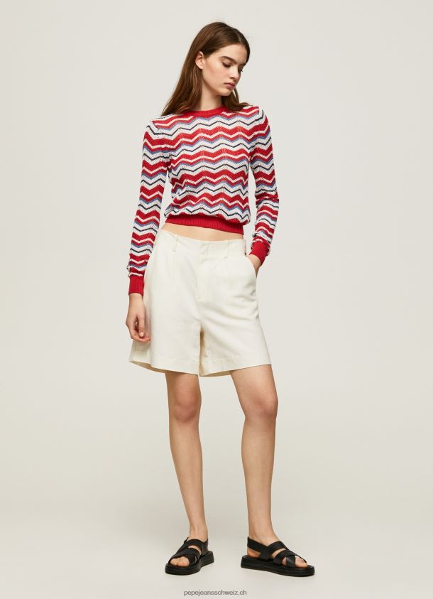 Zick-Zack-Jersey in normaler Passform Frauen Pepe Jeans studiorot 84XH6T227