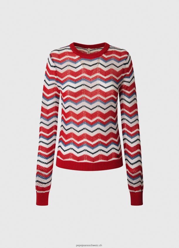 Zick-Zack-Jersey in normaler Passform Frauen Pepe Jeans studiorot 84XH6T227