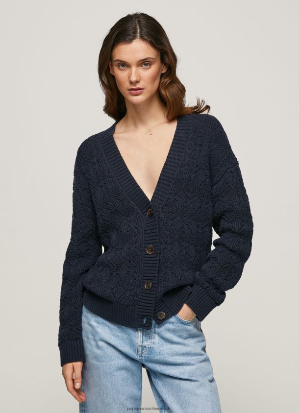 durchbrochene Strickjacke mit V-Ausschnitt Frauen Pepe Jeans dulwich 84XH6T239