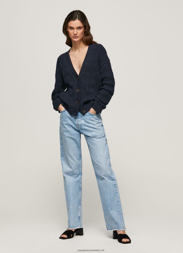 durchbrochene Strickjacke mit V-Ausschnitt Frauen Pepe Jeans dulwich 84XH6T239