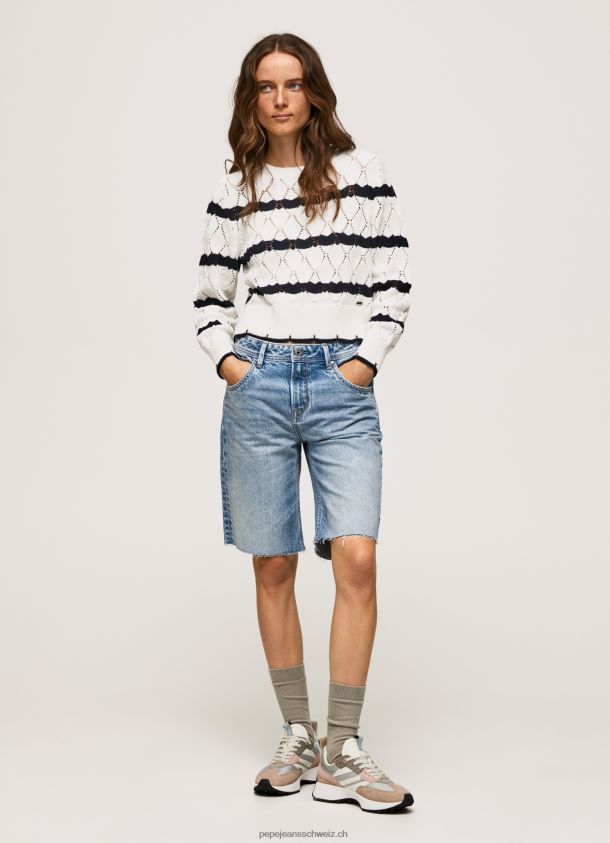 durchbrochener Jersey mit Streifenmuster Frauen Pepe Jeans Mousse 84XH6T251