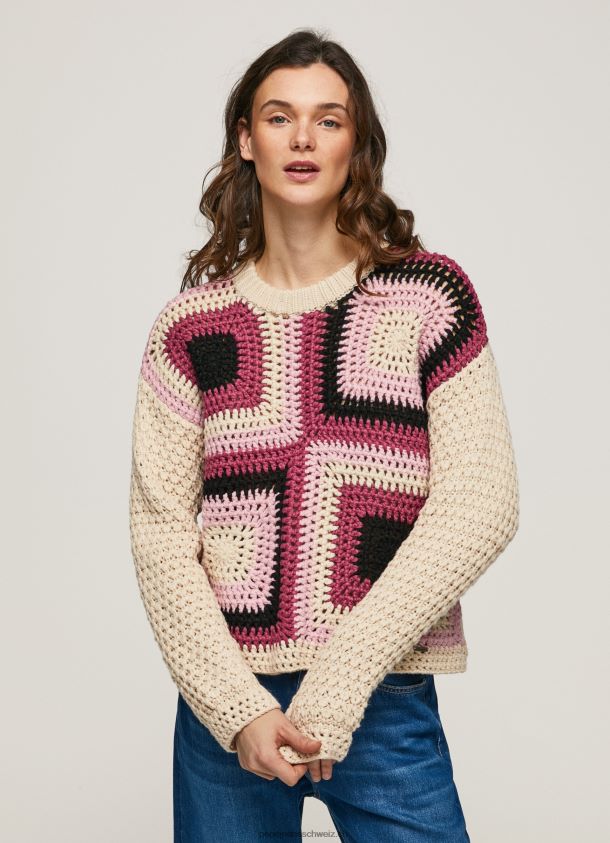gehäkelter Perkins-Hals-Jersey Frauen Pepe Jeans polieren 84XH6T246