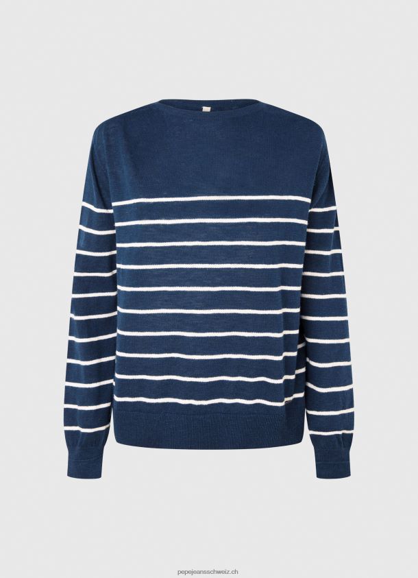 gestreifter Baumwolljersey Frauen Pepe Jeans Ozean 84XH6T237