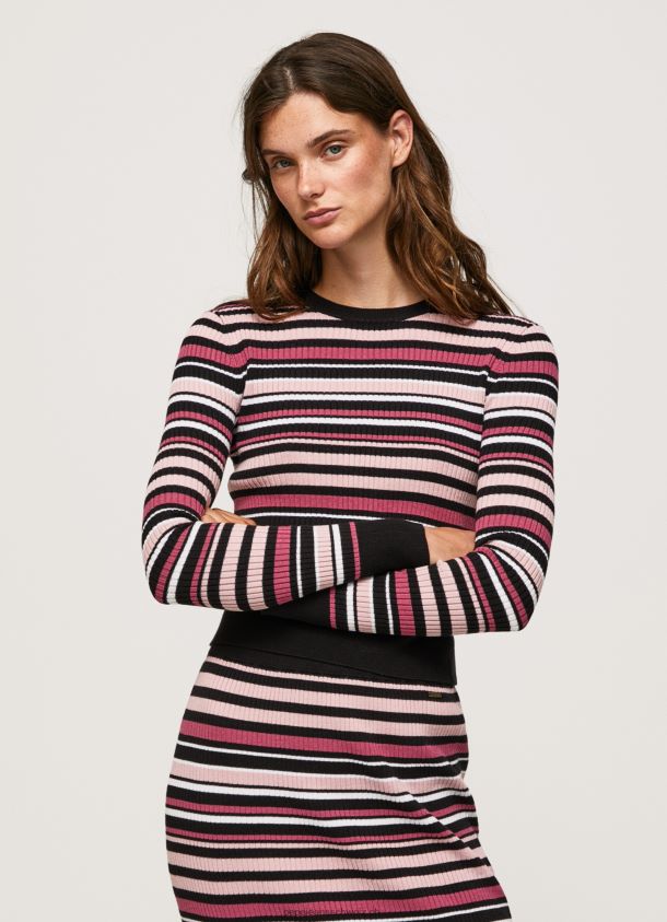 gestreifter Rundhals-Jersey Frauen Pepe Jeans multi 84XH6T261