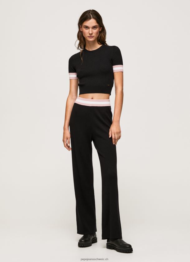 kurzärmliges Oberteil mit Rundhalsausschnitt Frauen Pepe Jeans Schwarz 84XH6T263