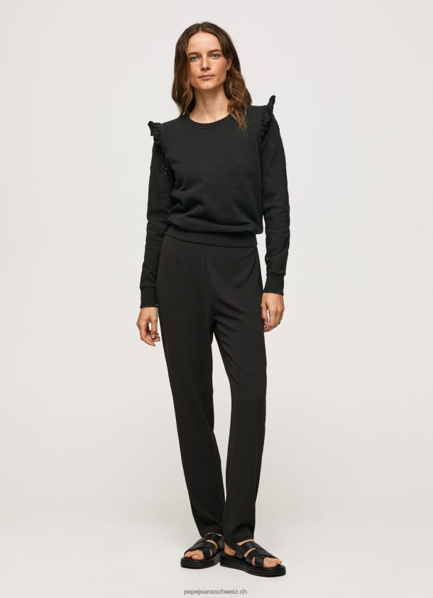 Baumwollpullover mit Rüschen Frauen Pepe Jeans Schwarz 84XH6T283