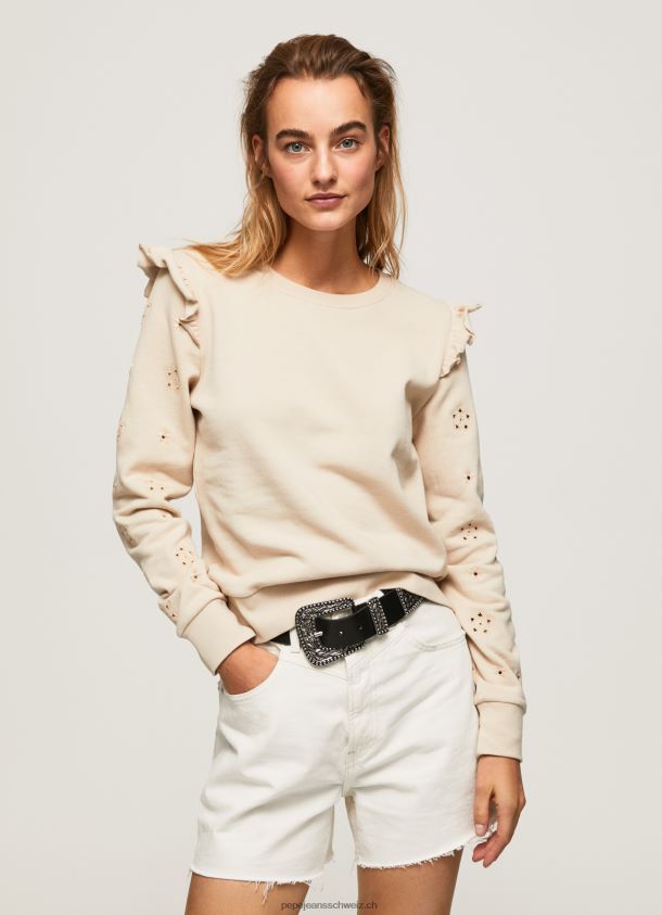Baumwollpullover mit Rüschen Frauen Pepe Jeans polieren 84XH6T284