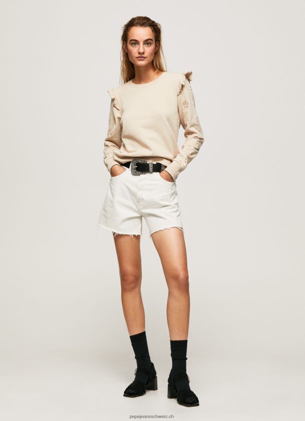 Baumwollpullover mit Rüschen Frauen Pepe Jeans polieren 84XH6T284