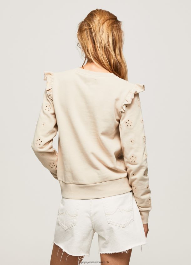 Baumwollpullover mit Rüschen Frauen Pepe Jeans polieren 84XH6T284
