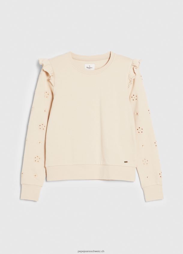 Baumwollpullover mit Rüschen Frauen Pepe Jeans polieren 84XH6T284