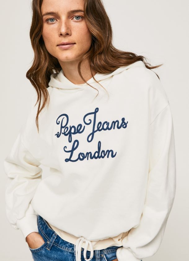 Baumwollpullover mit aufgesticktem Logo Frauen Pepe Jeans Mousse 84XH6T269