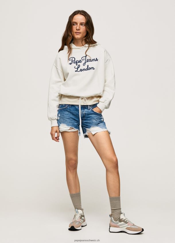 Baumwollpullover mit aufgesticktem Logo Frauen Pepe Jeans Mousse 84XH6T269