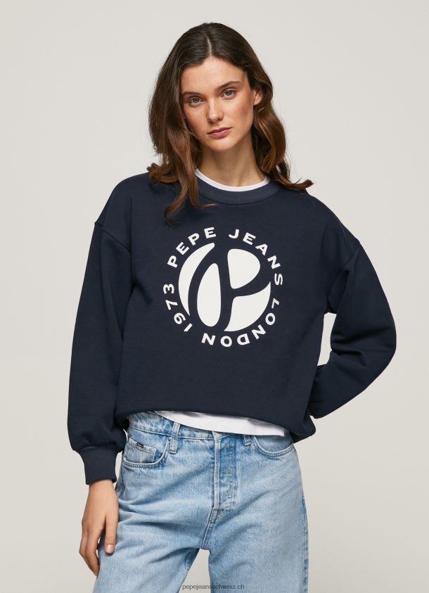 Baumwollpullover mit kreisförmigem Logo Frauen Pepe Jeans dulwich 84XH6T279