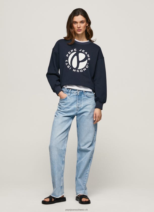 Baumwollpullover mit kreisförmigem Logo Frauen Pepe Jeans dulwich 84XH6T279