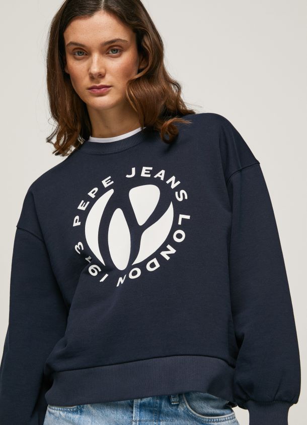 Baumwollpullover mit kreisförmigem Logo Frauen Pepe Jeans dulwich 84XH6T279