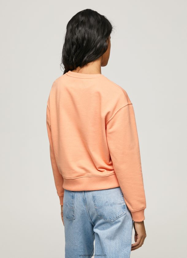 Pullover mit Logo-Print Frauen Pepe Jeans Pfirsich 84XH6T274
