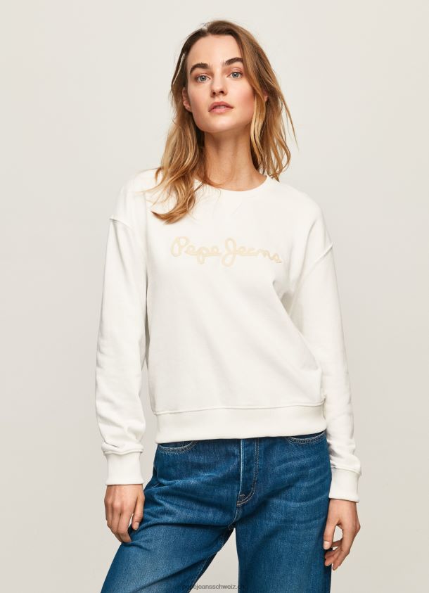 Pullover mit Logo-Print Frauen Pepe Jeans Weiss 84XH6T286