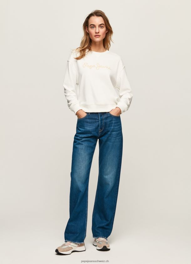 Pullover mit Logo-Print Frauen Pepe Jeans Weiss 84XH6T286