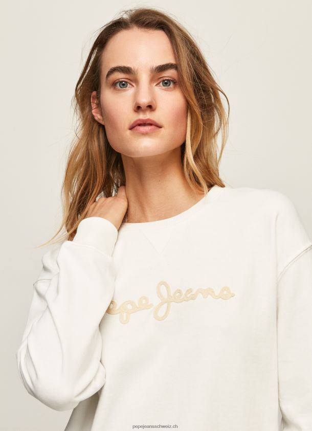 Pullover mit Logo-Print Frauen Pepe Jeans Weiss 84XH6T286