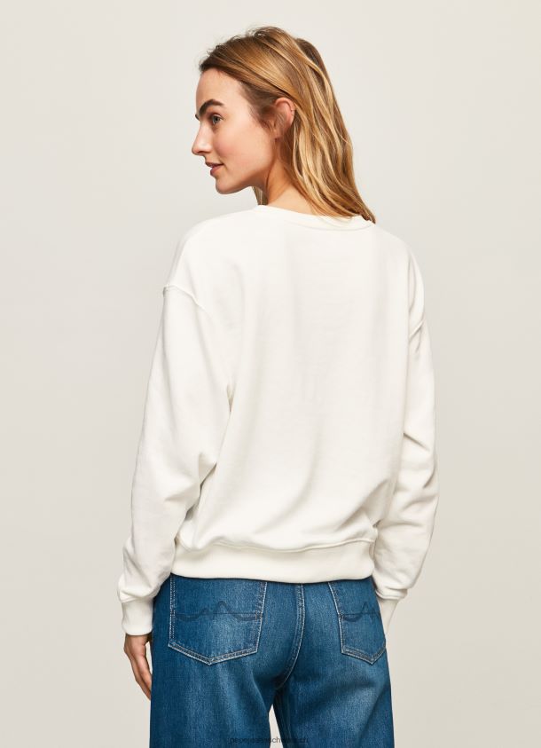 Pullover mit Logo-Print Frauen Pepe Jeans Weiss 84XH6T286