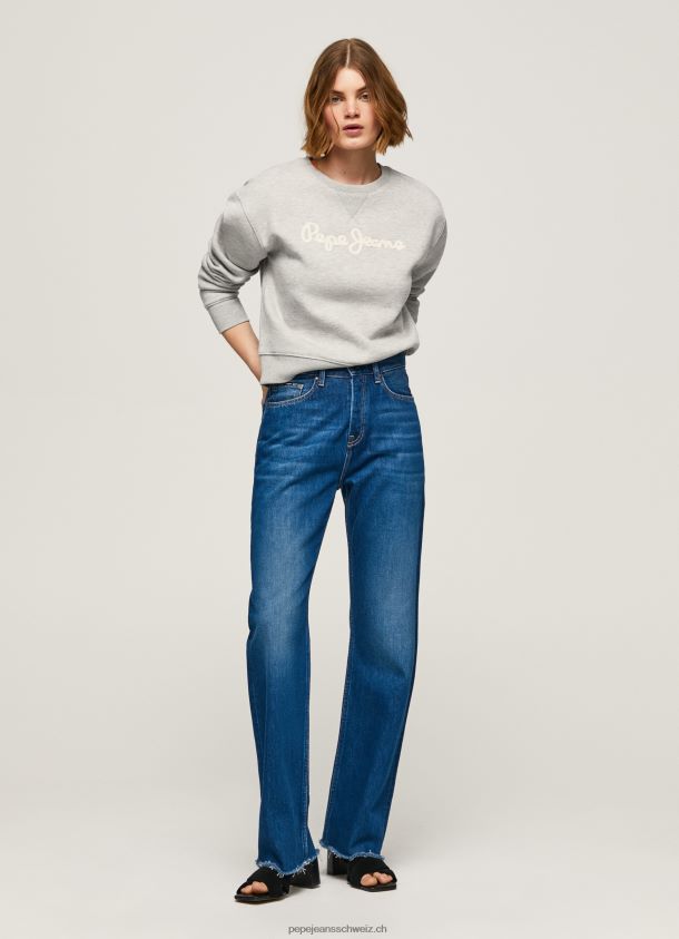 Pullover mit Logo-Print Frauen Pepe Jeans grau meliert 84XH6T267
