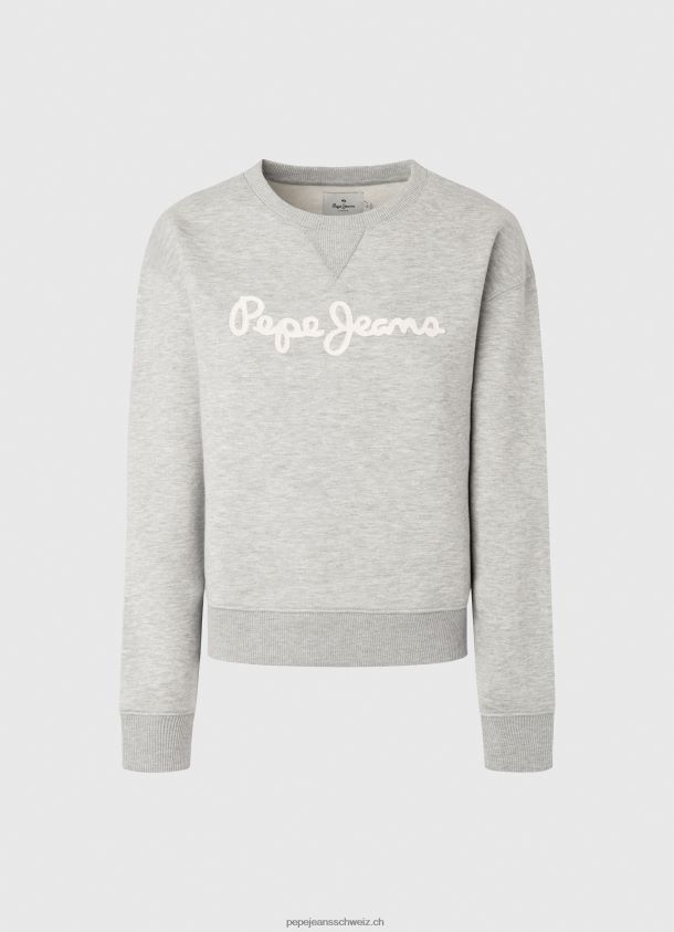 Pullover mit Logo-Print Frauen Pepe Jeans grau meliert 84XH6T267