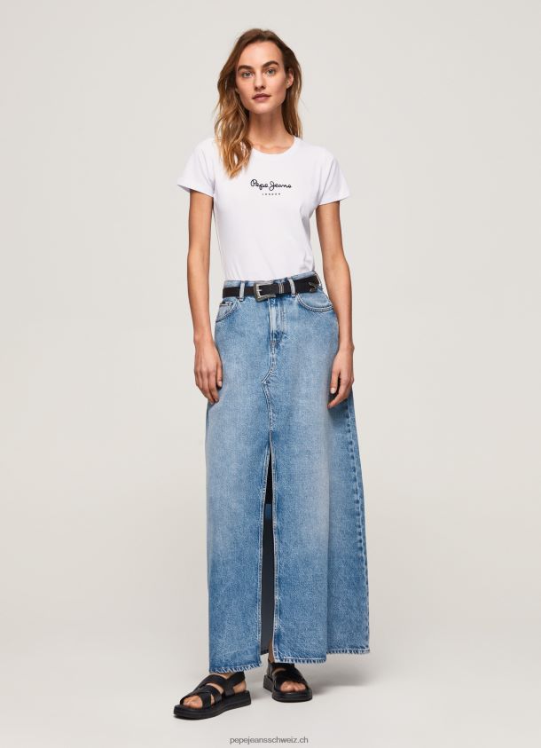 Basic-Logo-T-Shirt Frauen Pepe Jeans Weiss 84XH6T416