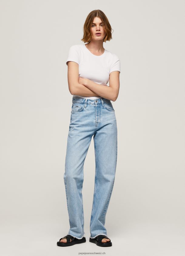 Baumwoll-T-Shirt mit Logo Frauen Pepe Jeans Weiss 84XH6T404