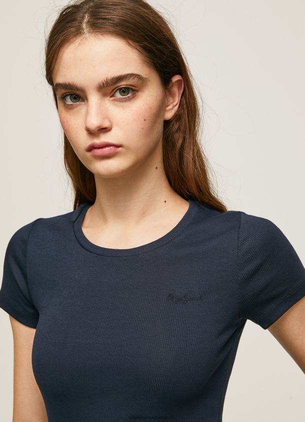 Baumwoll-T-Shirt mit Logo Frauen Pepe Jeans dulwich 84XH6T417