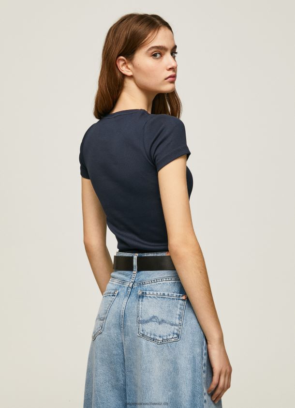 Baumwoll-T-Shirt mit Logo Frauen Pepe Jeans dulwich 84XH6T417