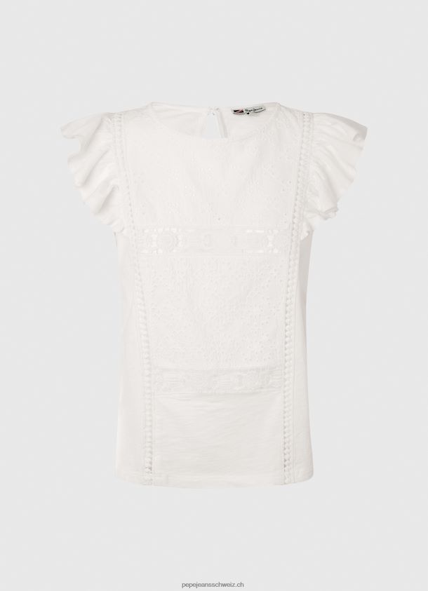 Hemd mit durchbrochenen Details Frauen Pepe Jeans Weiss 84XH6T437