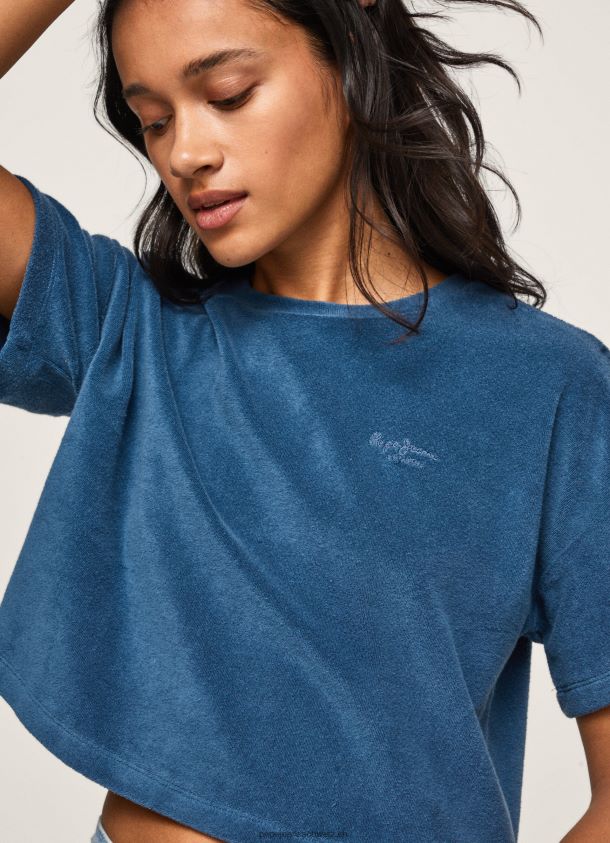 Kurz geschnittenes Samt-T-Shirt Frauen Pepe Jeans Jarman 84XH6T461