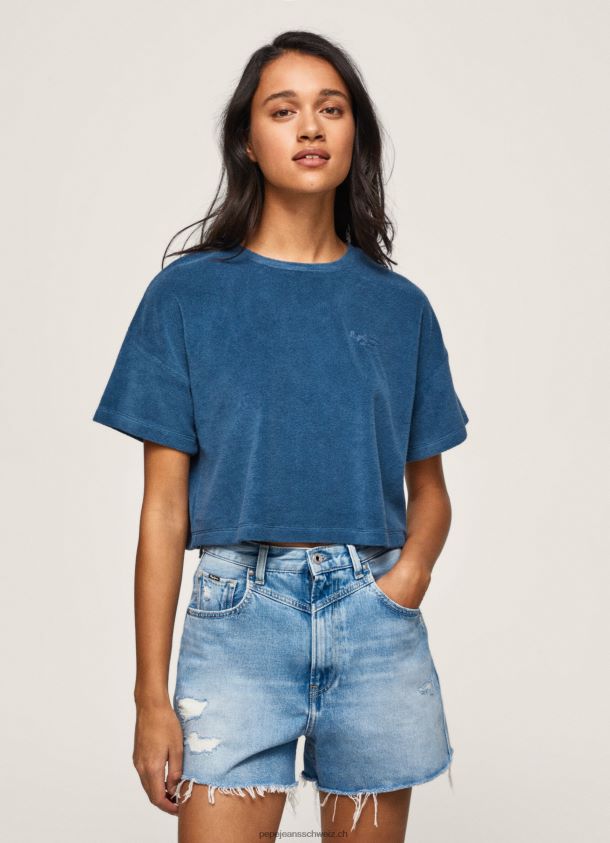 Kurz geschnittenes Samt-T-Shirt Frauen Pepe Jeans Jarman 84XH6T461