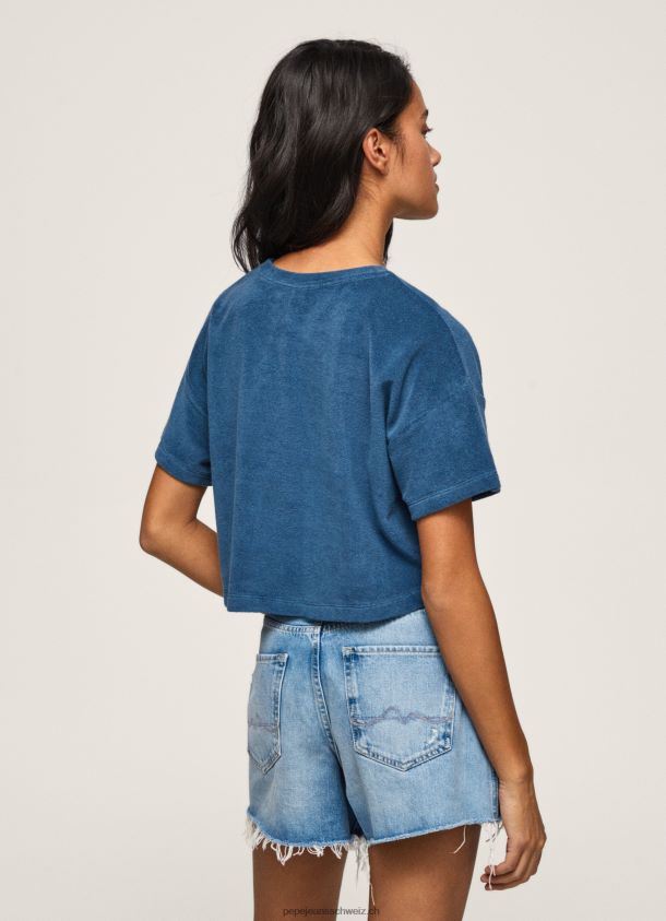 Kurz geschnittenes Samt-T-Shirt Frauen Pepe Jeans Jarman 84XH6T461