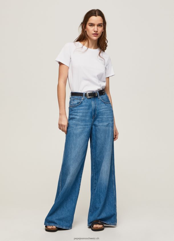 Kurzarm-T-Shirt aus Baumwolle Frauen Pepe Jeans Weiss 84XH6T420
