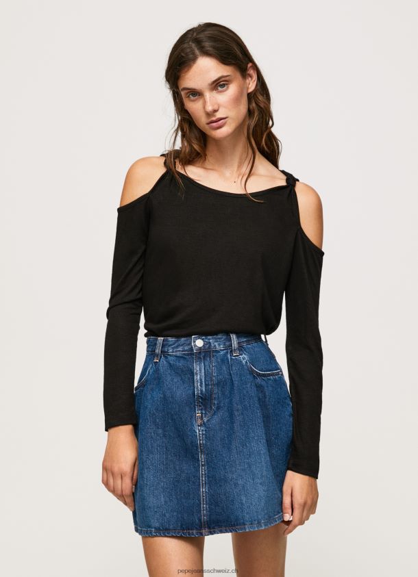 Langarm-T-Shirt mit Trägern Frauen Pepe Jeans Schwarz 84XH6T399
