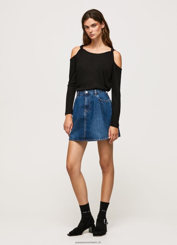 Langarm-T-Shirt mit Trägern Frauen Pepe Jeans Schwarz 84XH6T399