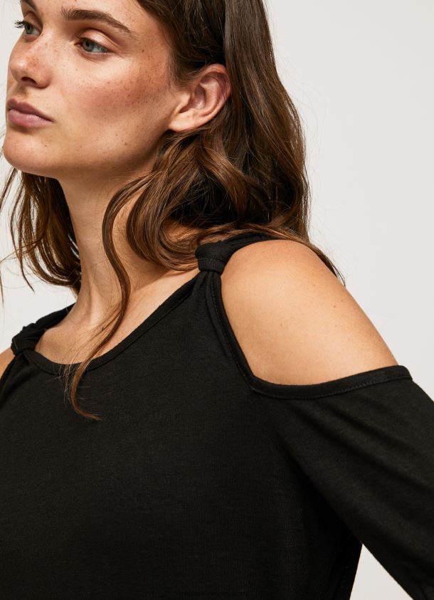 Langarm-T-Shirt mit Trägern Frauen Pepe Jeans Schwarz 84XH6T399